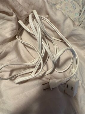 White Extension Cord with Dual Outlet Plug